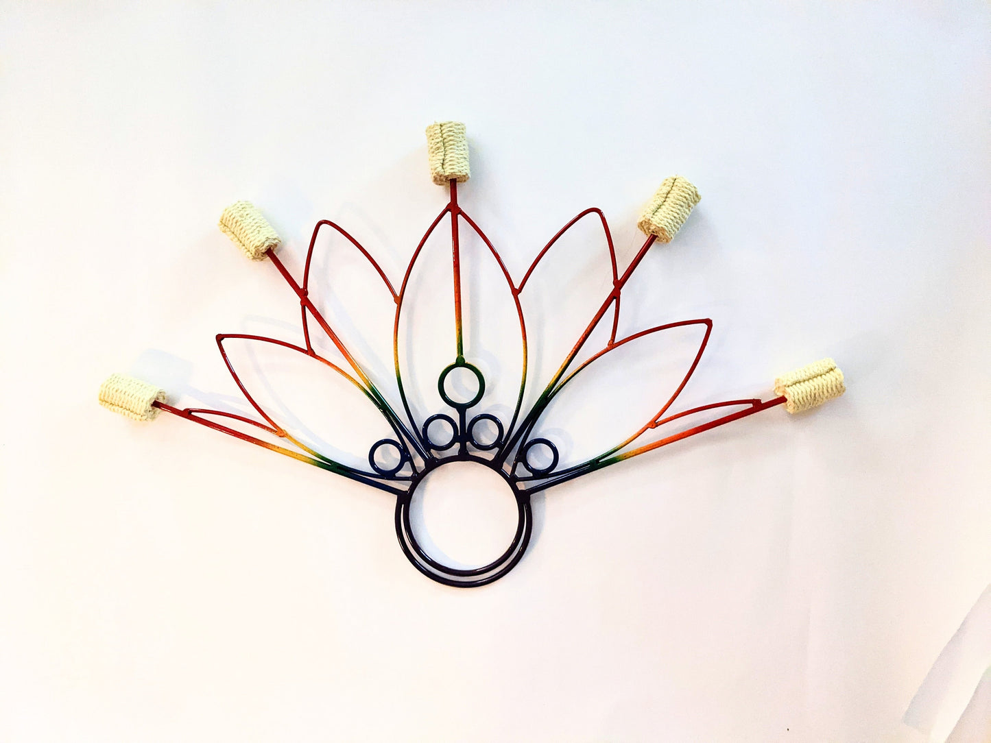 Pair of Peacock 5 wick Fire fans