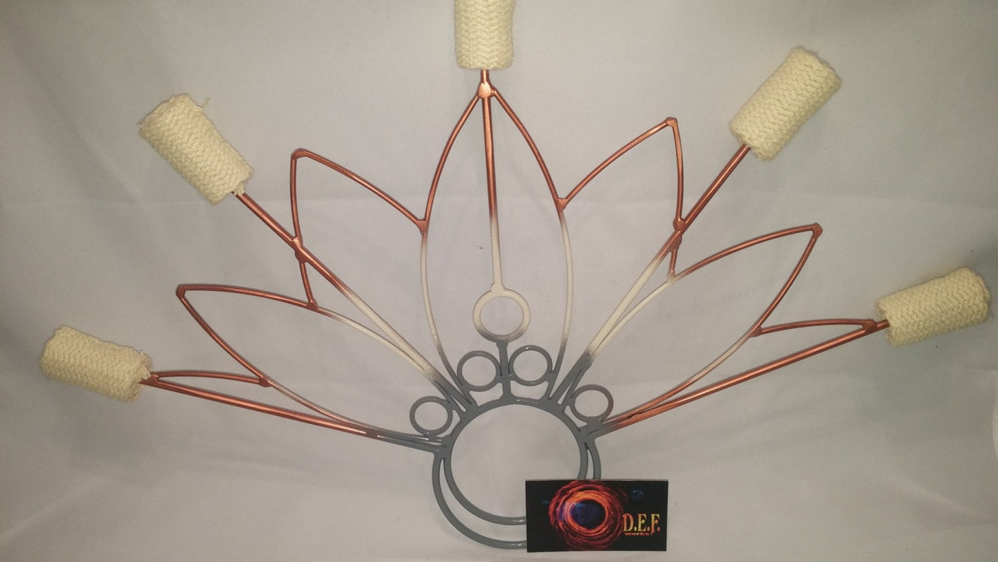 Pair of Peacock 5 wick Fire fans