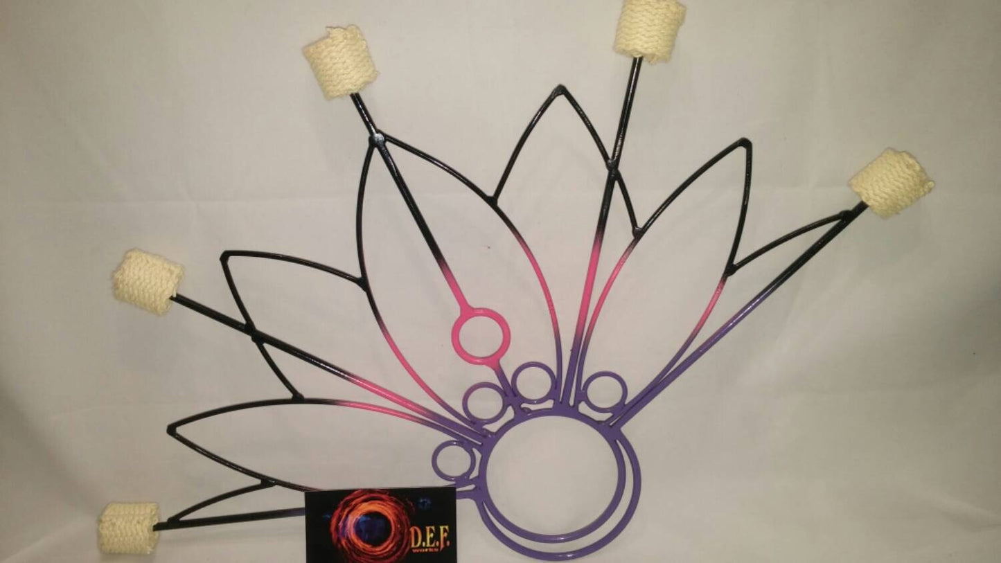 Pair of Peacock 5 wick Fire fans